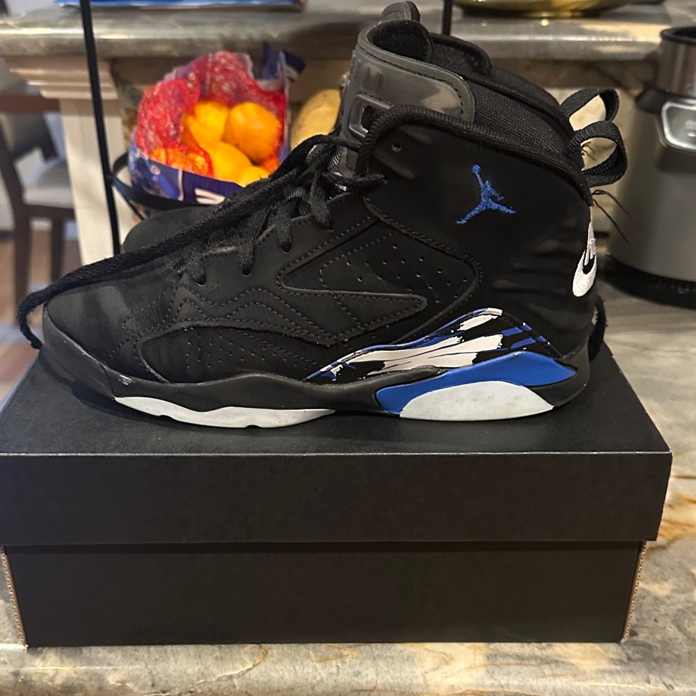 Jordan Kids Black and Blue Sneakers